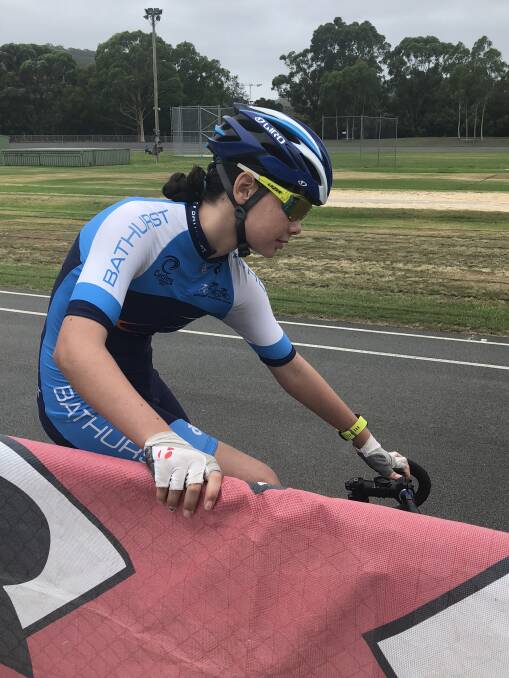 YOUNG GUN: Bathurst Cycling Club junior Ebony Robinson won the under 13 girls omnium at the Central Coast Track Carnival. Photo: CONTRIBUTED