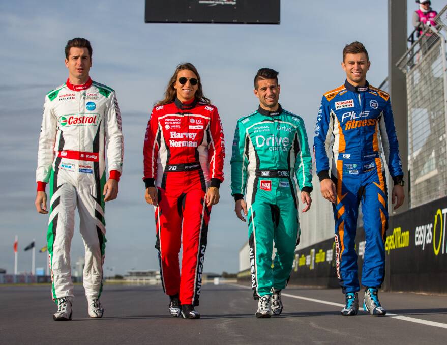 HOPEFUL: Rick Kelly (left) is confident he and his fellow Nissan Motorsport drivers - Simona De Silvestro, Michael Caruso and Andre Heimgartner - can impress at Bathurst. Photo: NISSAN MOTORSPORT