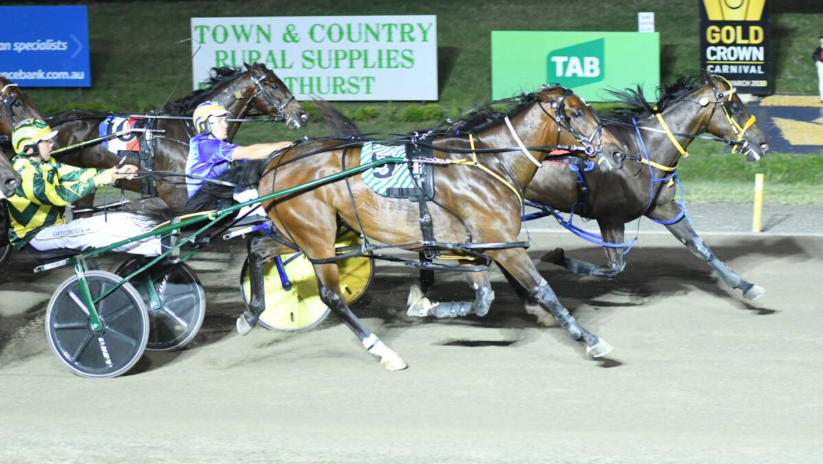 GOT IT: The Anthony Frisby driven Our Uncle Sam holds on to win the Group 3 Shirley Turnbull Memorial. Photo: CHRIS SEABROOK