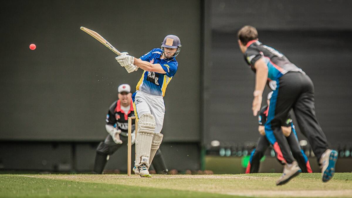 WHIPPED AWAY: Nic Broes joined fellow Bathurst talent Blake Dean in putting on 36 runs in six overs opening the batting against Orana. Photo: CRICKET NSW