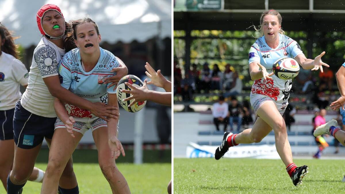 SEVENS STARS: Claire Woolmington and Claudia McLaren won silver with the Rebelettes at the Borneo International 7s. Photos: BORNEO 7s