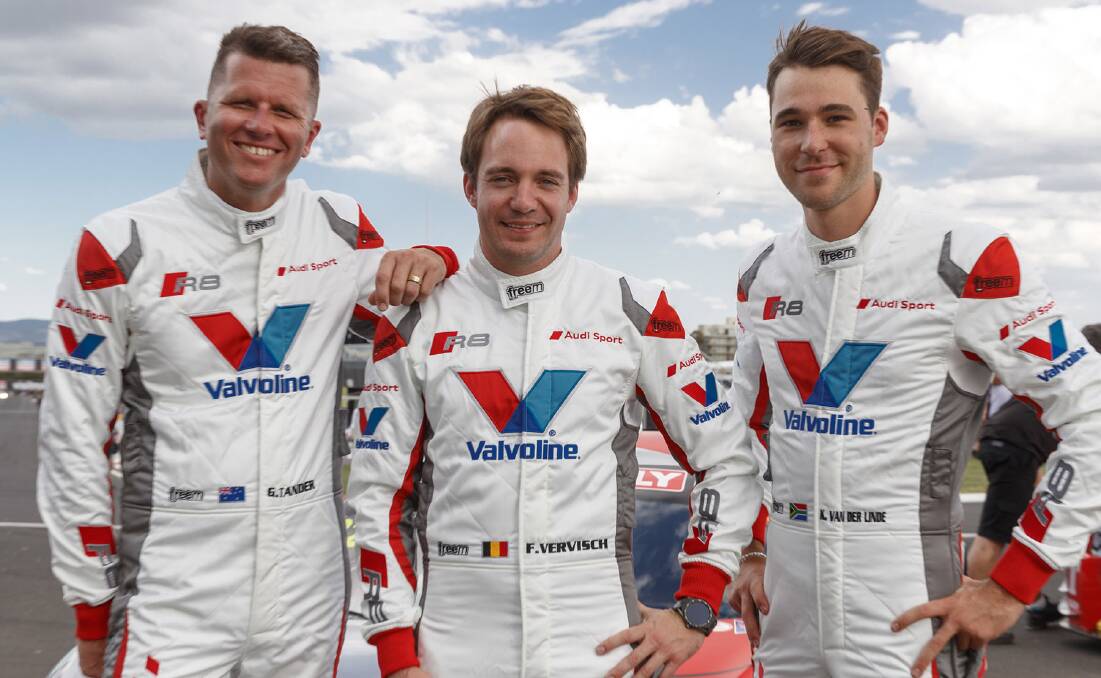 STARS FOR CARS: Garth Tander, Frédéric Vervisch and Kelvin van der Linde form part of a strong Audi driver line up for this year's Bathurst 12 Hour.