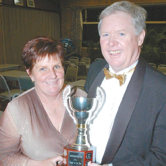Geoff 'Chicka' Conroy and his wife Shirley in 2006 after he was named St Pat's coach of the year. The master mentor guided the Saints women to four consecutive premierships.