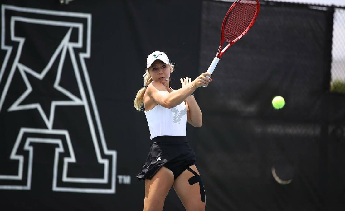 TOP EXPERIENCE: Grace Schumacher found good success in her freshman season playign college tennis in the USA. Photo: USF WOMEN'S TENNIS