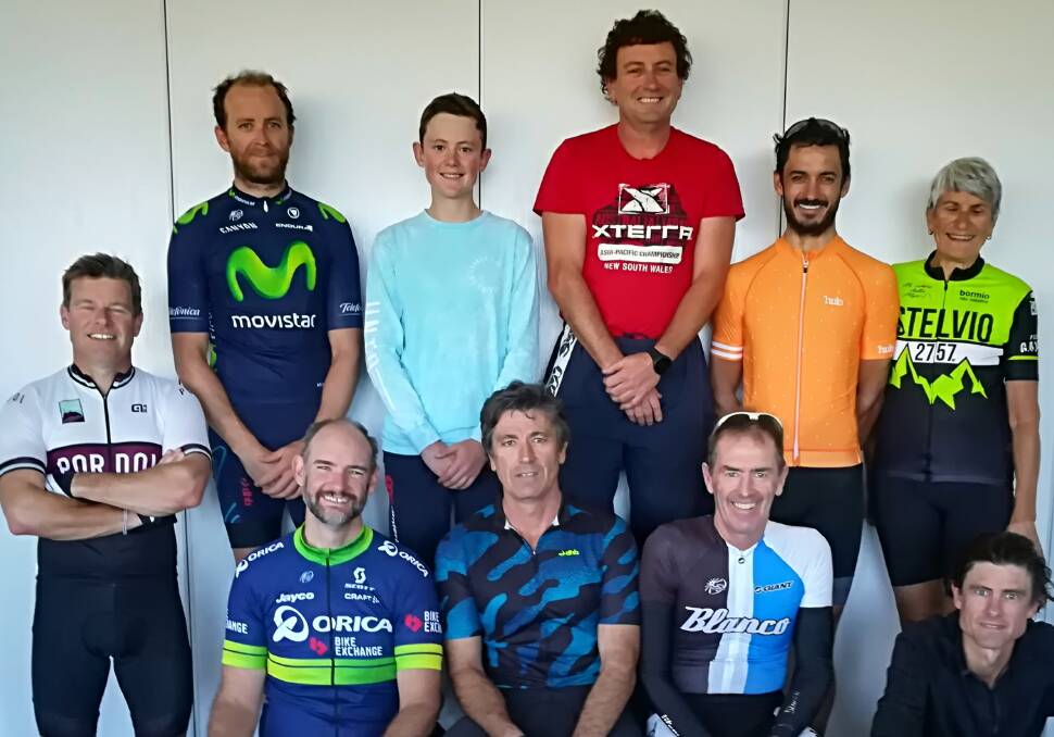 GOOD DAY OUT: The top performers from the Bathurst Cycling Club's Vale Road Circuit handicap, from left, standing, Ian Glen (8th), Will Lesh (4th), Luke Tuckwell (2nd), Darren Fenton (1st), Drew Carter (3rd) and Rosemary Hastings (first female).
Sitting, Tim Scott (9th), Steven Scott (5th), Mark Windsor (10th and fastest time) and Drew Tuckwell (7th).