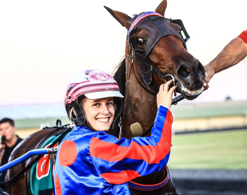 PARTY TIME: Isobel Ross has won three features in her last three drives with Gotta Party Doll and will chase another - the Tamworth City Cup - on Sunday. Photo: COFFEE PHOTOGRAPHY AND FRAMING