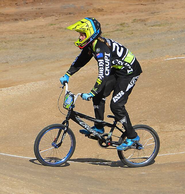 STATE SUCCESS: Bathurst rider Chelsie Westman placed second in her age division at the BMX NSW State Championships. 