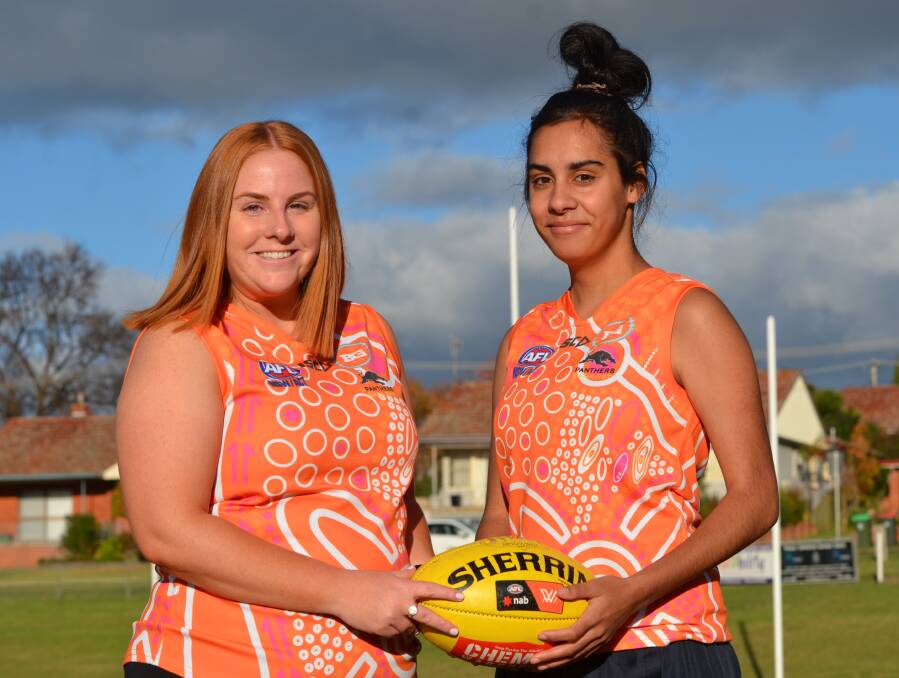 SPECIAL SATURDAY: Hailee Taylor and Tara Trindall are honoured they'll wear an Indigenous jumper in Saturday's clash with the Lady Bushrangers. Photo: ANYA WHITELAW