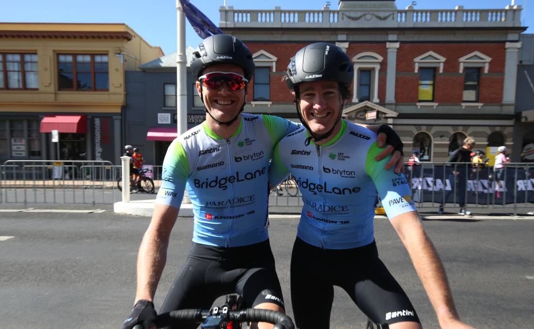 FAMILY MATTERS: Brothers Sam and Ben Hill were first and second in the marquee men's long course event at the 2020 Bathurst Cycling Classic, but next year there will be an over Bathurst Tour victory for riders to aim at. Photo: PHIL BLATCH