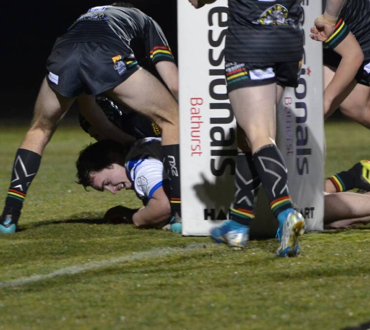 BIG LOSS: St Pat's front rower Josh Hanrahan, pictured scoring against Panthers, has been ruled out for the rest of the season due to a broken thumb.