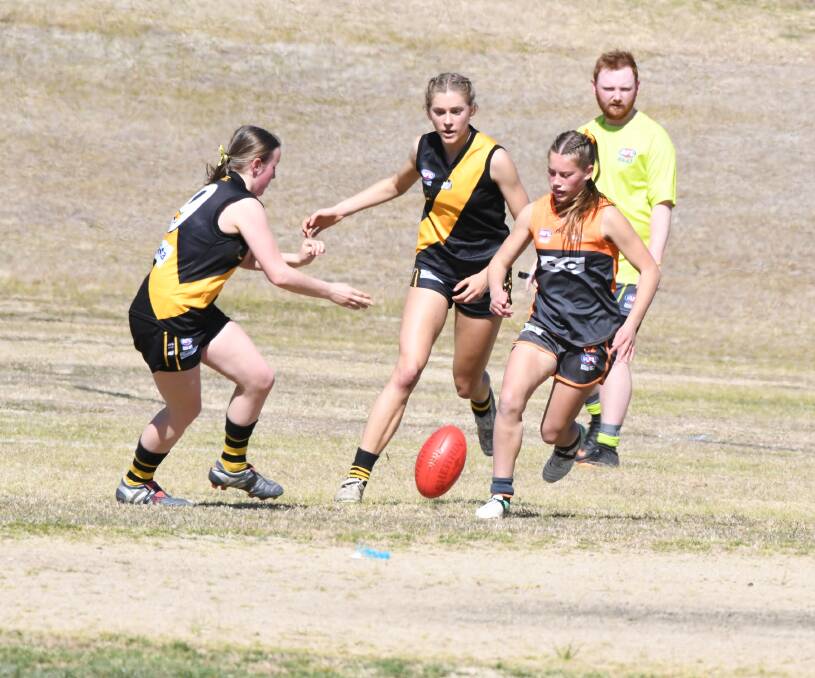 The Bathurst Giants beat Orange Tigers 9-8-62 to 2-4-16 in Sunday's youth girls grand final. Photos: CHRIS SEABROOK