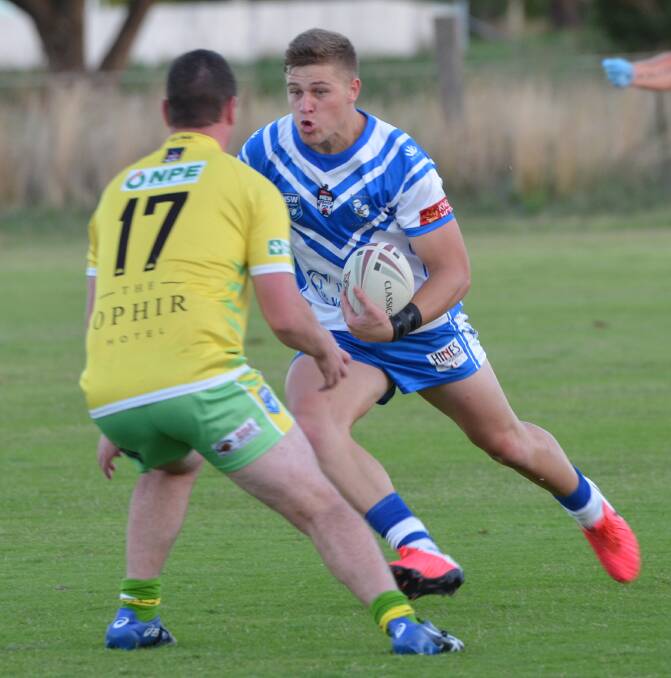 EXPANSION: Tye Siakisoni looks for a way around an Orange CYMS rival in last year's under 21s competition. Pat's and CYMS have been placed in the same pool for 2022.
