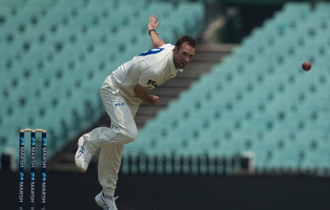 DOING A JOB: Trent Copeland was the most economical of the NSW bowlers in their drawn Sheffield Shield match against Western Australia. Photo: JAMES ROSENBERG CRICKET NSW