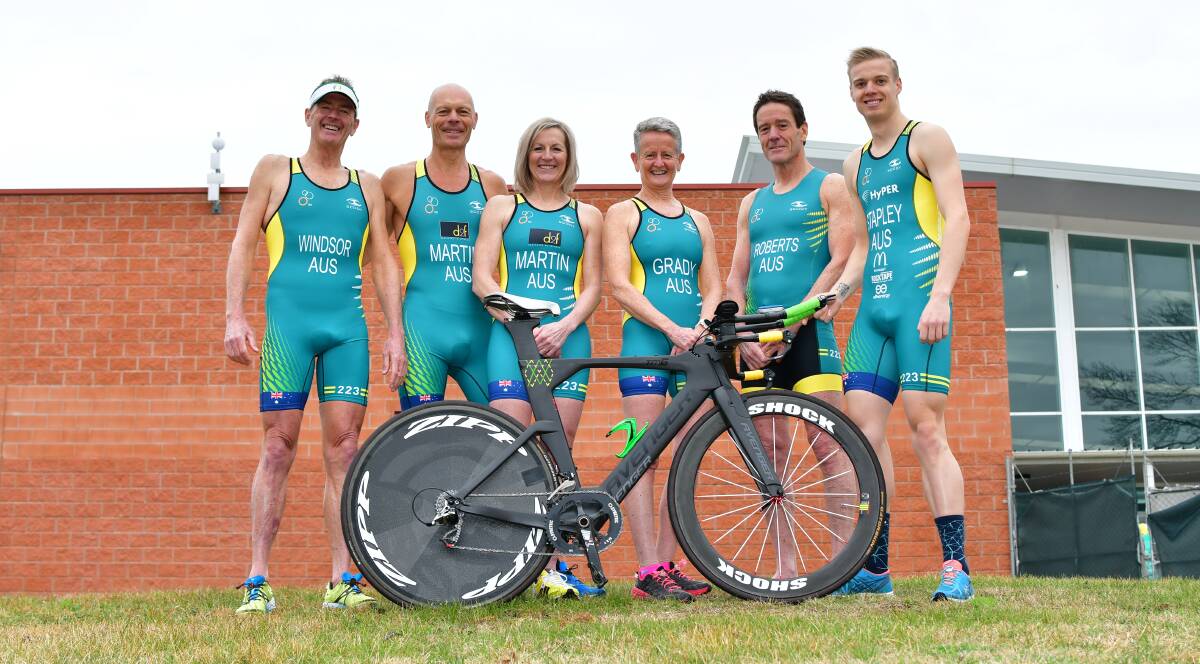 IMPRESSIVE: The Bathurst triathletes who competed at the International Triathlon Union’s World Grand Finals on the Gold Coast - Mark Windsor, Dennis Martin, Jodie Martin, Fran Grady, Terry Roberts and Josh Stapley - all shone.