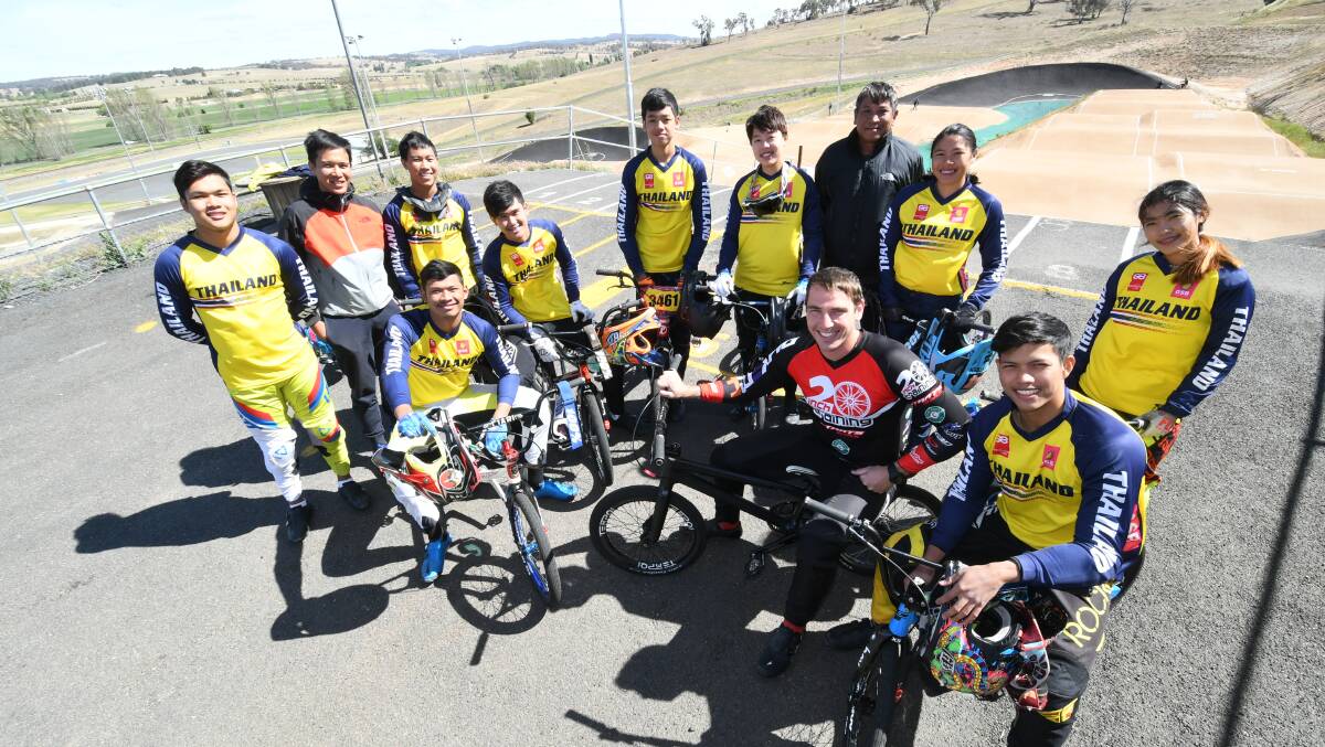 CAMPING ADVENTURE: Bathurst's Adam Carey put the members of the Thailand BMX team he coaches to the test at the Bathurst BMX track.