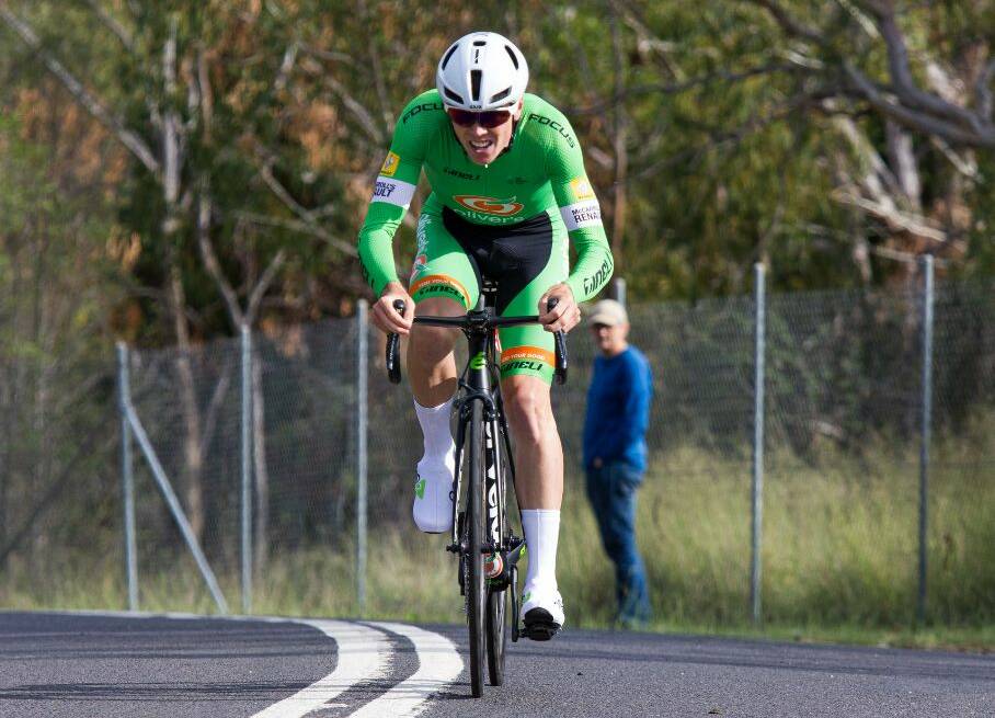 WORKING HARD: Will Hodges climbs his way to bronze in the elite men's event at Mount Panorama. Photo: RYAN MUI, CYCLING NSW