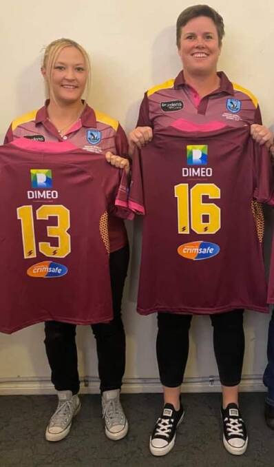 COUNTRY STARS: Sarah Archer and Marita Shoulders helped the inaugural New South Wales Police Rugby League Country Origin side to victory over City. Photo: CONTRIBUTED
