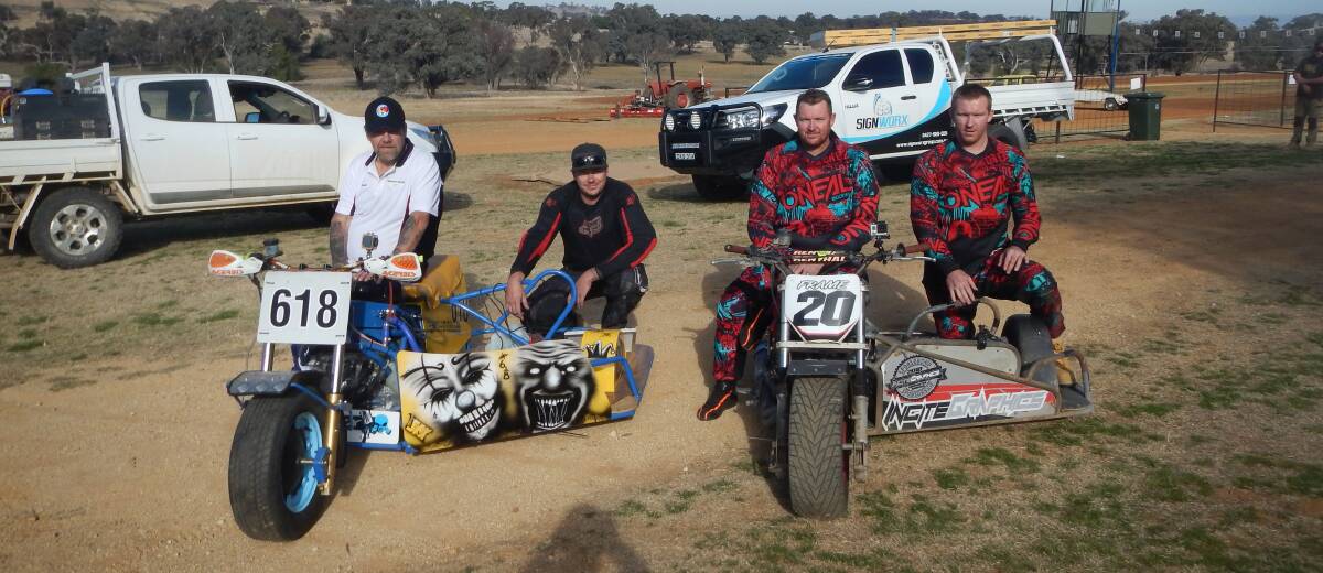 TEAM-MATES: Sean Griffiths and his swinger Mick Bryant with fellow Shadow Racing team the Frame brothers - Kai and Lync.