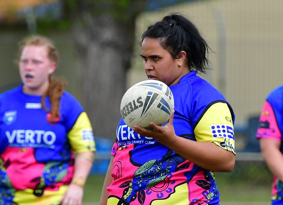 Kandy Kennedy scored two tries for the Platypi last Saturday, the former NRLW player finding form in her return season. Picture by Bradley Jurd