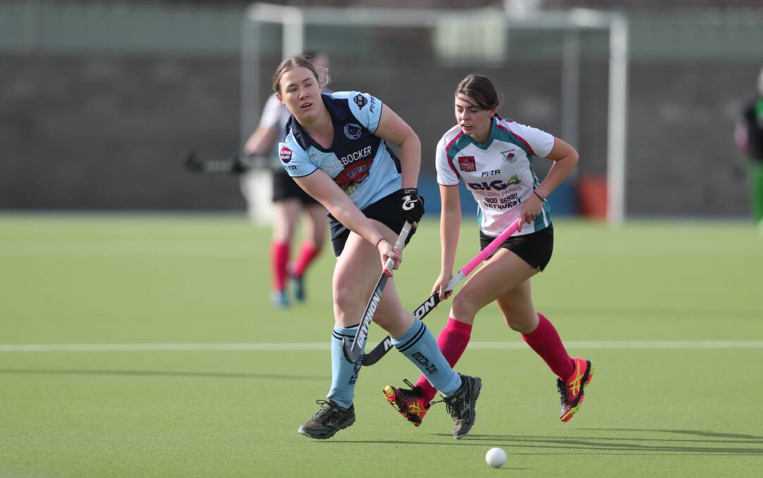 BACK IN BLUE: Jess Watterson made her return to Souths' women's Premier League Hockey outfit on Saturday. She played at centre half for the two blues. Photo: PHIL BLATCH
