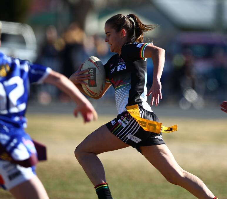 WEAPON: Claire Woolington has scored a host of tries for Bathurst Panthers and is now doing the same in union for CSU.