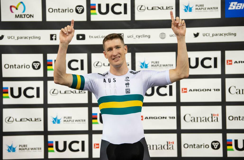 READY TO ROLL: Bathurst cyclist David Nicholas won the men's C3 individual pursuit at the 2020 World Championships, now he's seeking Paralympic gold. Photo: CASEY GIBSON