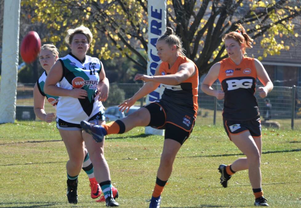 KEEP IT COMING: Bathurst Giant Brooke Alexander was one of the players to boot a major for the Central West AFL women's representative side on Saturday. It's a concept players are keen to continue.