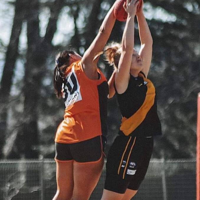 AIMING HIGH: Giants defender Sarah Taylor hopes to win a premiership in her first season playing in the Central West AFL women's league. The Giants meet the Lady Bushrangers in Saturday's decider. Photo: SHARON STEVENS