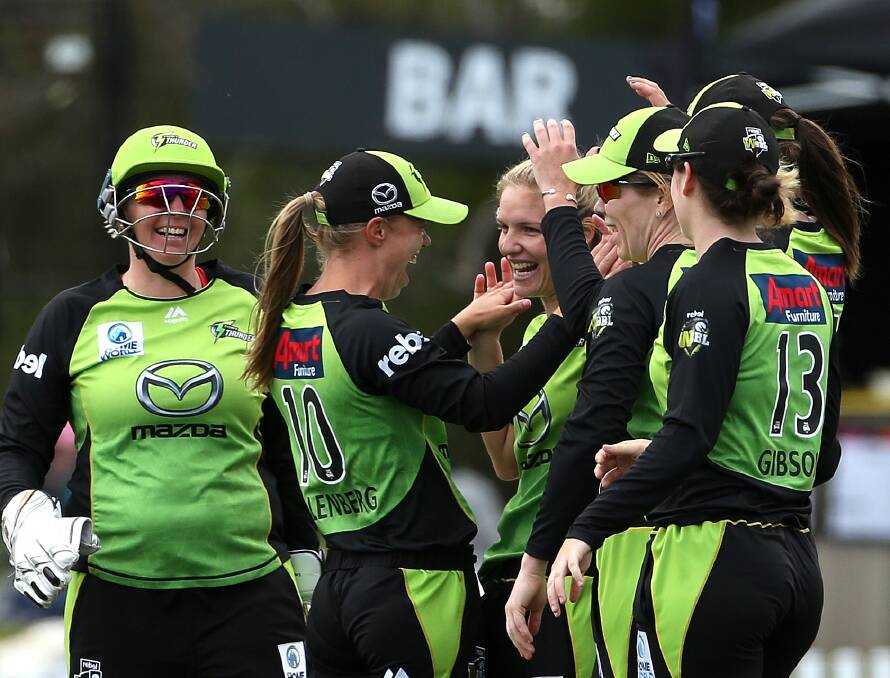 GOOD START: Sydney Thunder, whose starting XI included Lisa Griffith, opened its Women's Big Bash League season with a six-wicket win over the Melbourne Renegades on Sunday. Photo: AAP