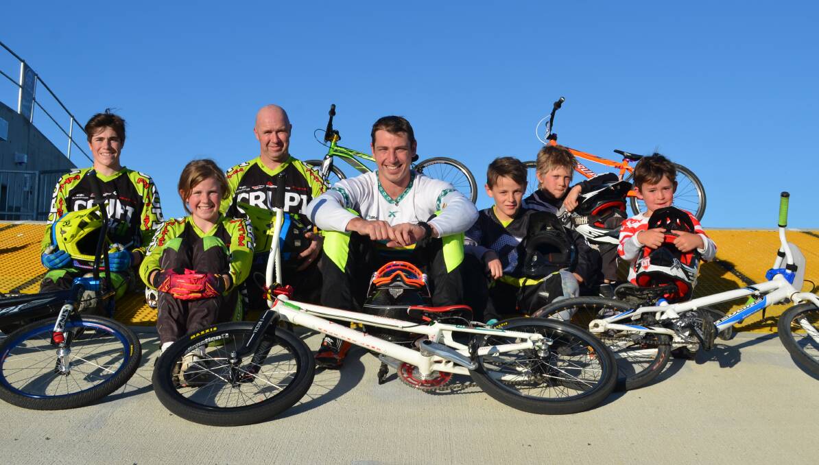 LEADING MENTOR: Adam Carey (centre) pictured with some of his Bathurst students, was named the BMX New South Wales coach of the year.