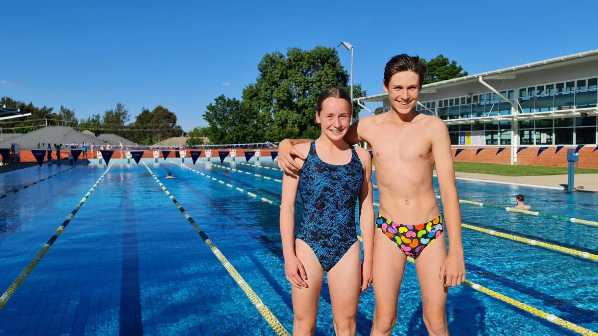 TOP PERFORMERS: Bathurst Swim Club's female and male athletes of the year were Sienna Whalan and Caleb Cashman. Photo: CONTRIBUTED