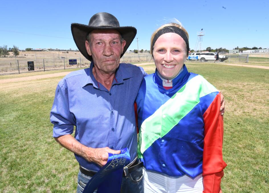 GOOD DAY: Trainer Peter Stanley and his daughter-jockey Ashley Stanley joined forces to win the 2020 Cotton Cup with Not Negotiating. Photo: CHRIS SEABROOK