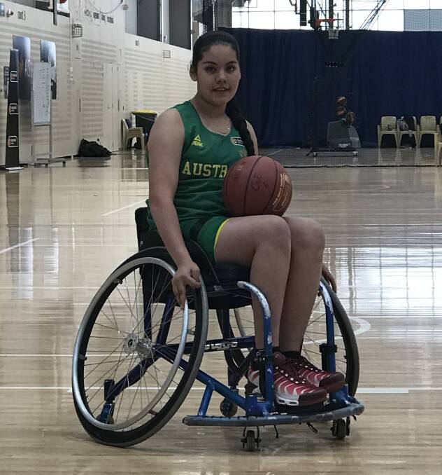 GREEN AND GOLD: Bathurst teenager Breanna Fisk played four matches for the Australian under 25s women's wheelchair basketball team. Photo: CONTRIBUED
