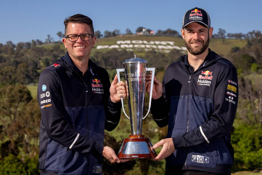 WIN TO RELISH: Garth Tander (left) describes winning the Bathurst 1000 with Shane van Gisbergen (right) as 'very, very special'.