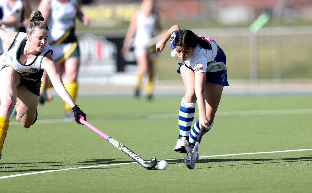 YOUNG GUN: Macey Fulton has already enjoyed plenty of minutes in Premier League Hockey for St Pat's, but come March she'll be playing PLH outfits as a member of the NSW under 15s squad. Photo: PHIL BLATCH