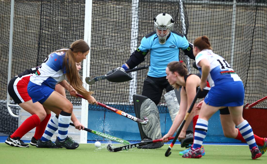 TWO FROM TWO: St Pat's posted a 3-2 win over Parkes on Saturday to be one of two undefeated outfits in women's Premier League Hockey. Photo: PHIL BLATCH