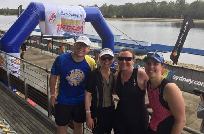 WELL DONE WALLABIES: Bathurst Wallabies club members, from left, Richard Blackie, Anna Blackie, Candice Falconer and Brigette Evans all conquered the Nepean Triathlon. Photo: CONTRIBUTED