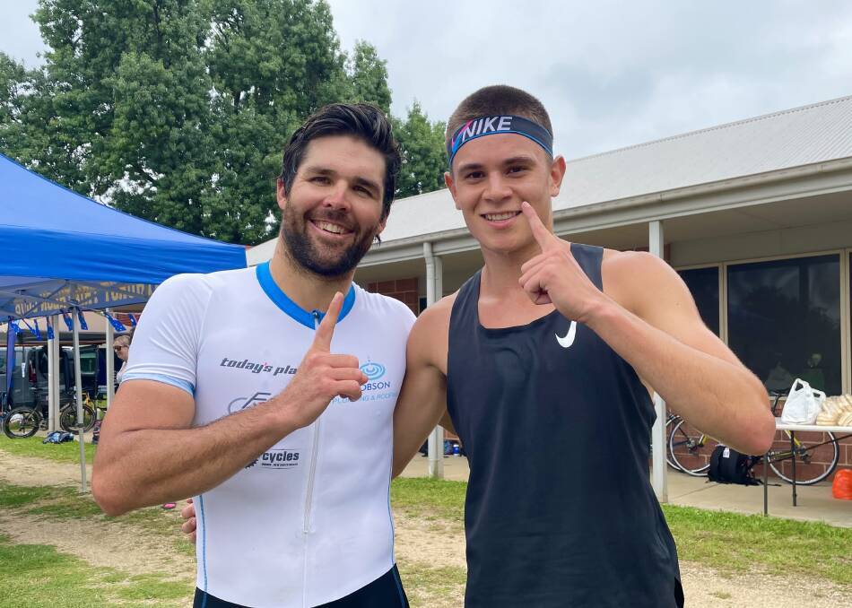 ON FIRE: Nick North paired up with Max Martinez to take line honours in Bathurst's Australia Day triathlon. Photo: ANYA WHITELAW