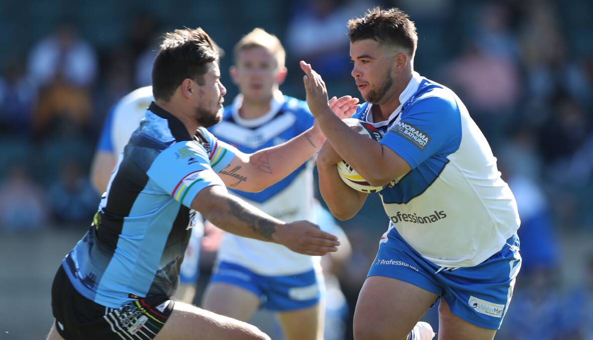 DERBY TIME: Bathurst St Pat's backrower Traie Merritt is primed to help lift the blue and whites at home against Panthers on Saturday. Photo: PHIL BLATCH
