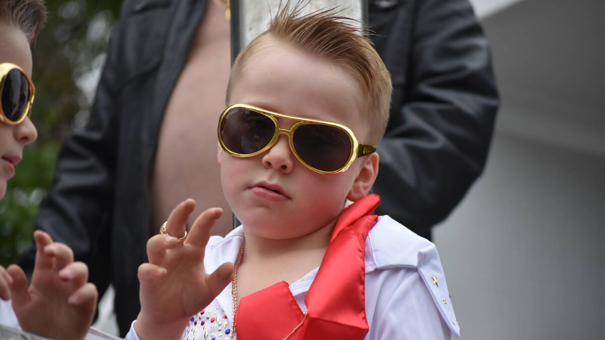 A junior look-a-like at the Elvis Festival.
