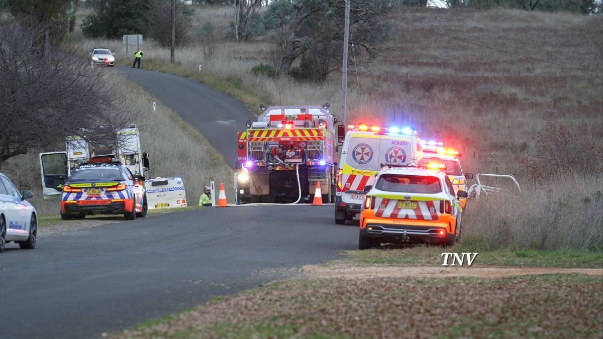 The scene of the crash that killed Kristy Armstrong outside Molong. Picture by Troy Pearson/TNV