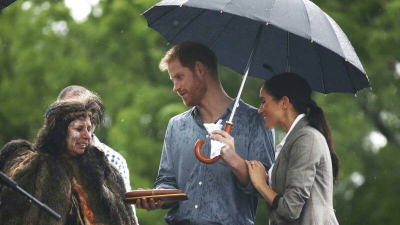 Prince Harry and Meghan, Duchess of Sussex attend a community picnic at Dubbo's Victoria Park. Photo: AAP