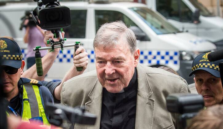George Pell arriving at court today. Photo: Justin McManus.