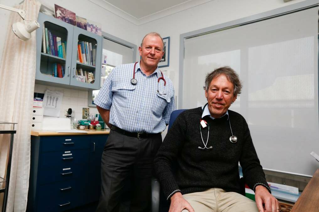 Dr Ian Sutherland and Dr Andrew Gault at the Port Fairy Medical Centre in which has been operating for 30 years. Picture: Mark Witte