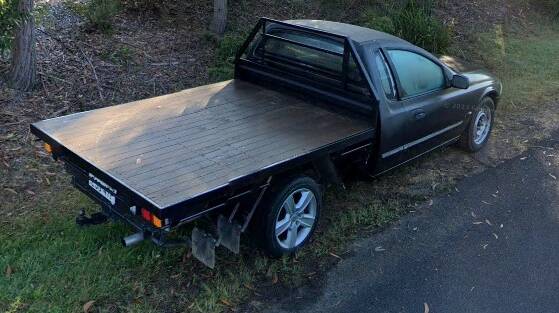 A black Ford tray back ute matching the description of one that landed a driver in Orange Local Court for dangerous driving. Picture courtesy Google