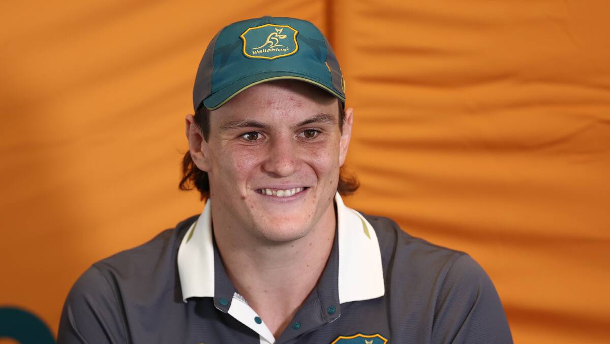 Wallabies forward Tom Hooper is all smiles despite battling a minor niggle. Picture Getty Images
