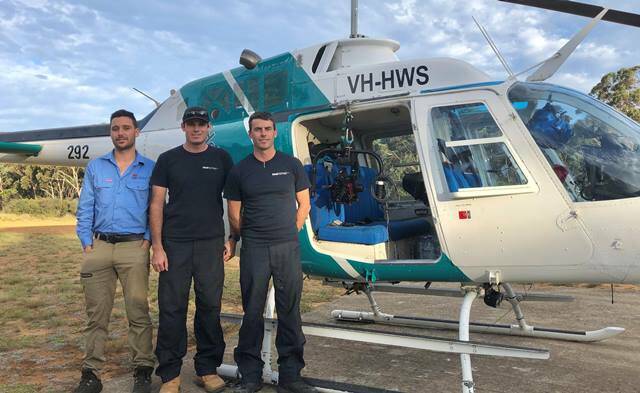HIGH TECH: One of the helicopter crews to be involved in the thermal imaging survey of feral pests across the Central Tablelands. Photo: SUPPLIED 
