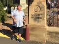Robert Crockford leaves court in Dubbo after pleading not-guilty to 12 charges in 2019. Picture: Daily Liberal 