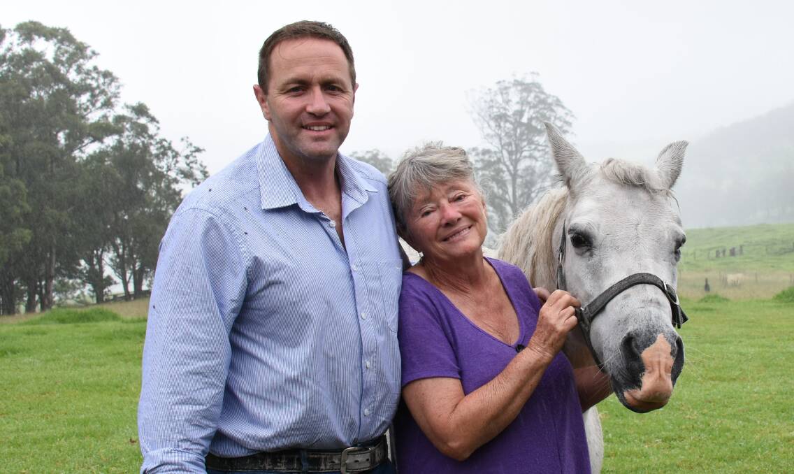 Political hopeful Alex Rubin with his doting mum Pauline on her property east of Tenterfield.
