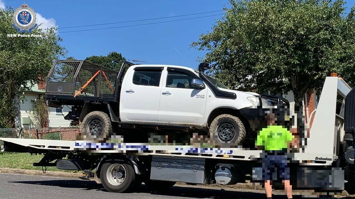 SEIZED: A Toyota Hilux ute was seized. Photo: NSW POLICE FORCE